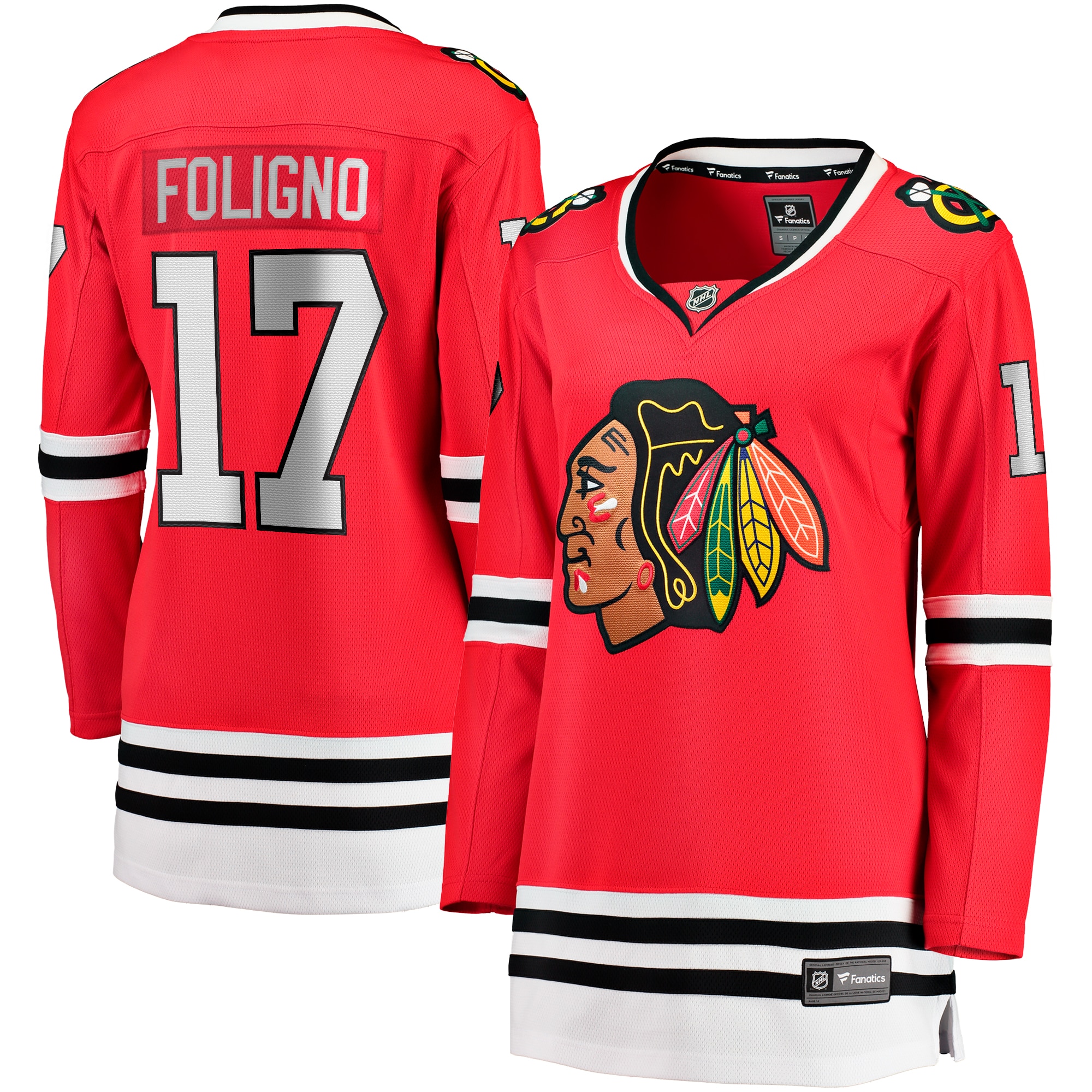 Women's Chicago Blackhawks Nick Foligno Red Home Breakaway Player Jersey