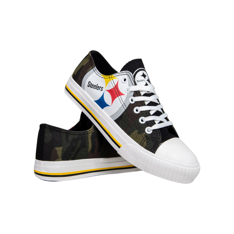 Pittsburgh Steelers NFL Womens Camo Low Top Canvas Shoes