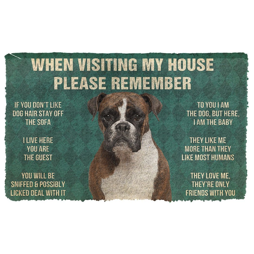 Gearhumans  GearHuman 3D Please Remember Boxer Dog’s House Rules Doormat