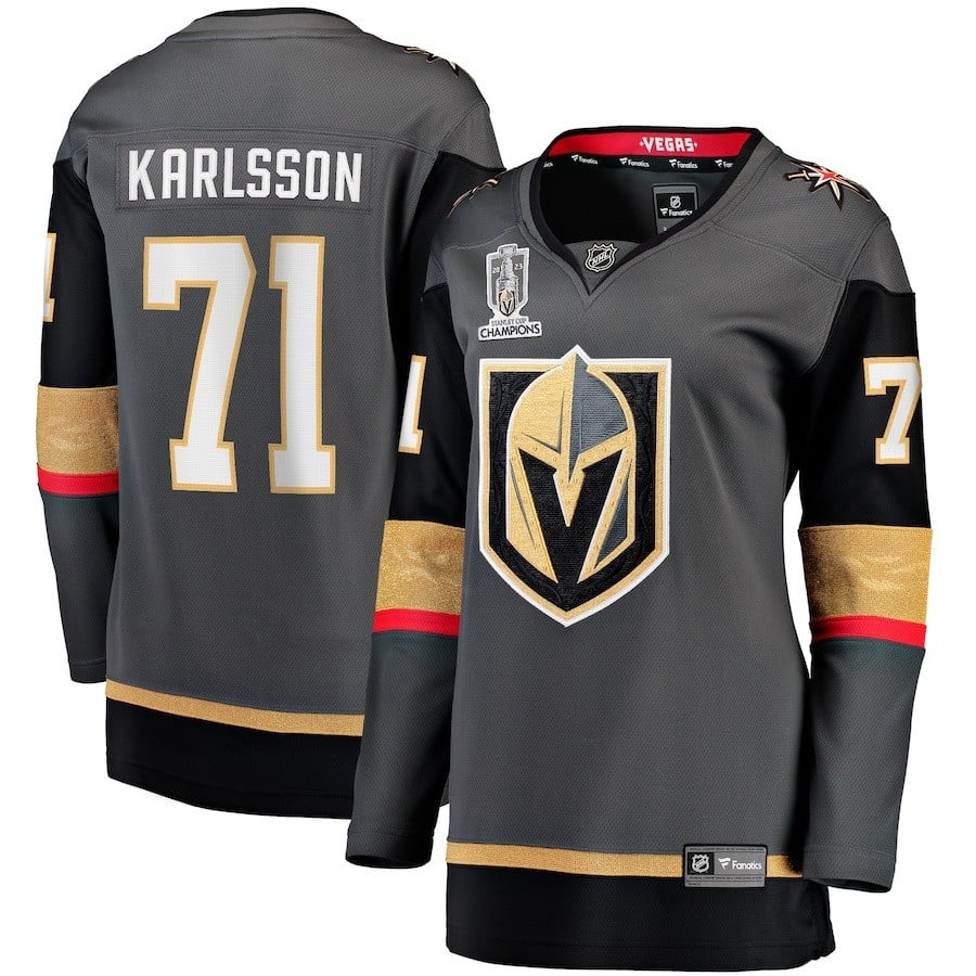 William Karlsson 71 Vegas Golden Knights Women’s 2023 Stanley Cup Champions Alternate Breakaway Jersey – Black