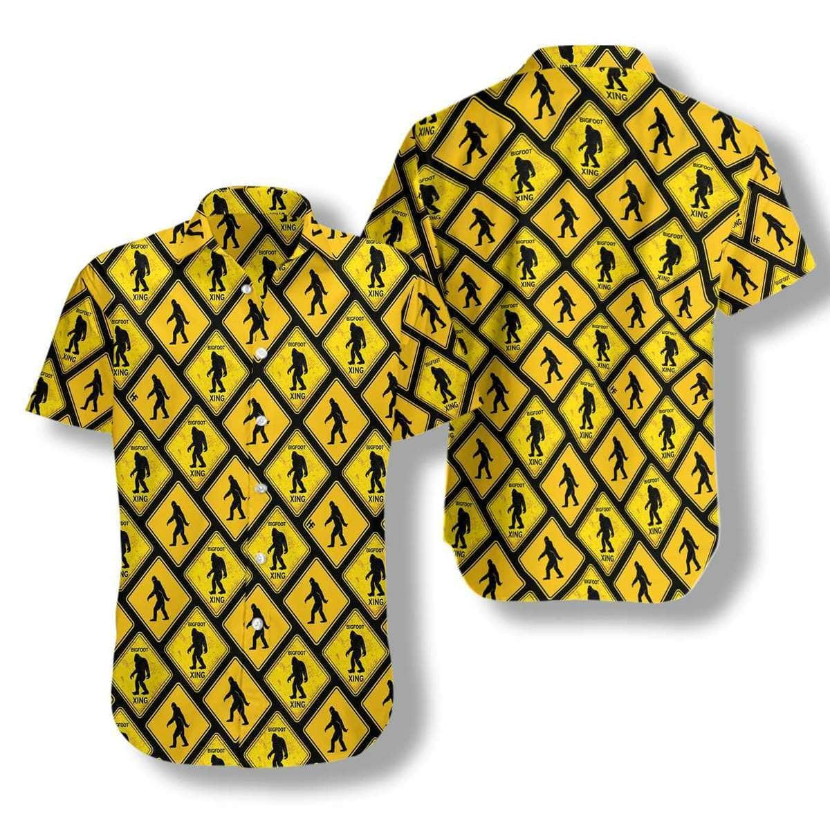 Hawaii Aloha Shirts Bigfoot Yellow Square Ha41264