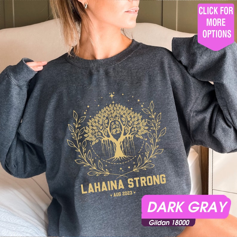 Golden Supportive Maui Strong Sweatshirt, 100% Profit To Donate To Food Bank Charity, Maui Support Sweatshirt, Lahaina Fires Sws1859