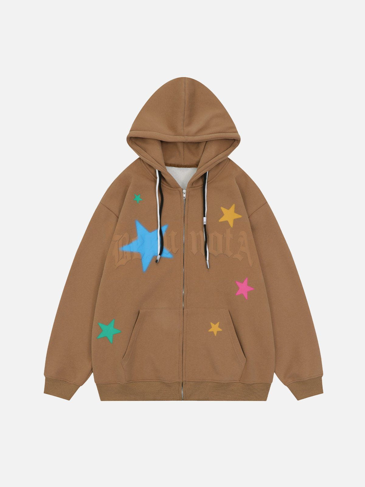 Talishko™ – Star Print Fleece Zip Hoodie