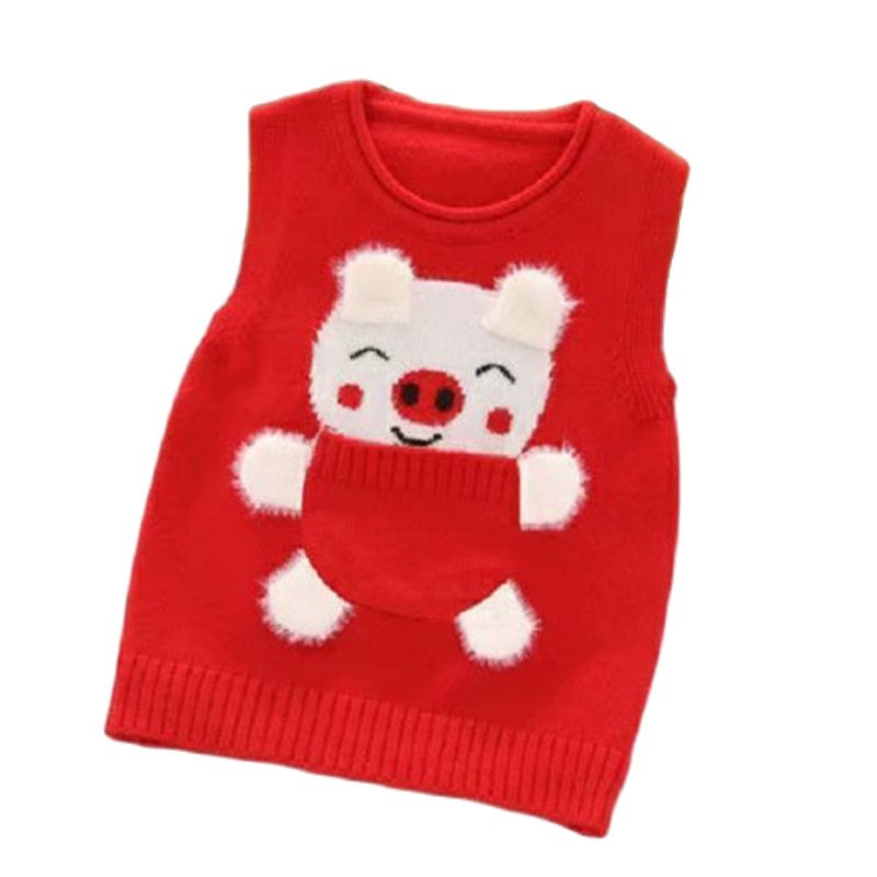 1-5 Kids Boys and Girls Vest Sweater O-neck Sleeveless Terry Knit Woolen Vest Pullover Sweater for Children Autumn Clothes Warm alx