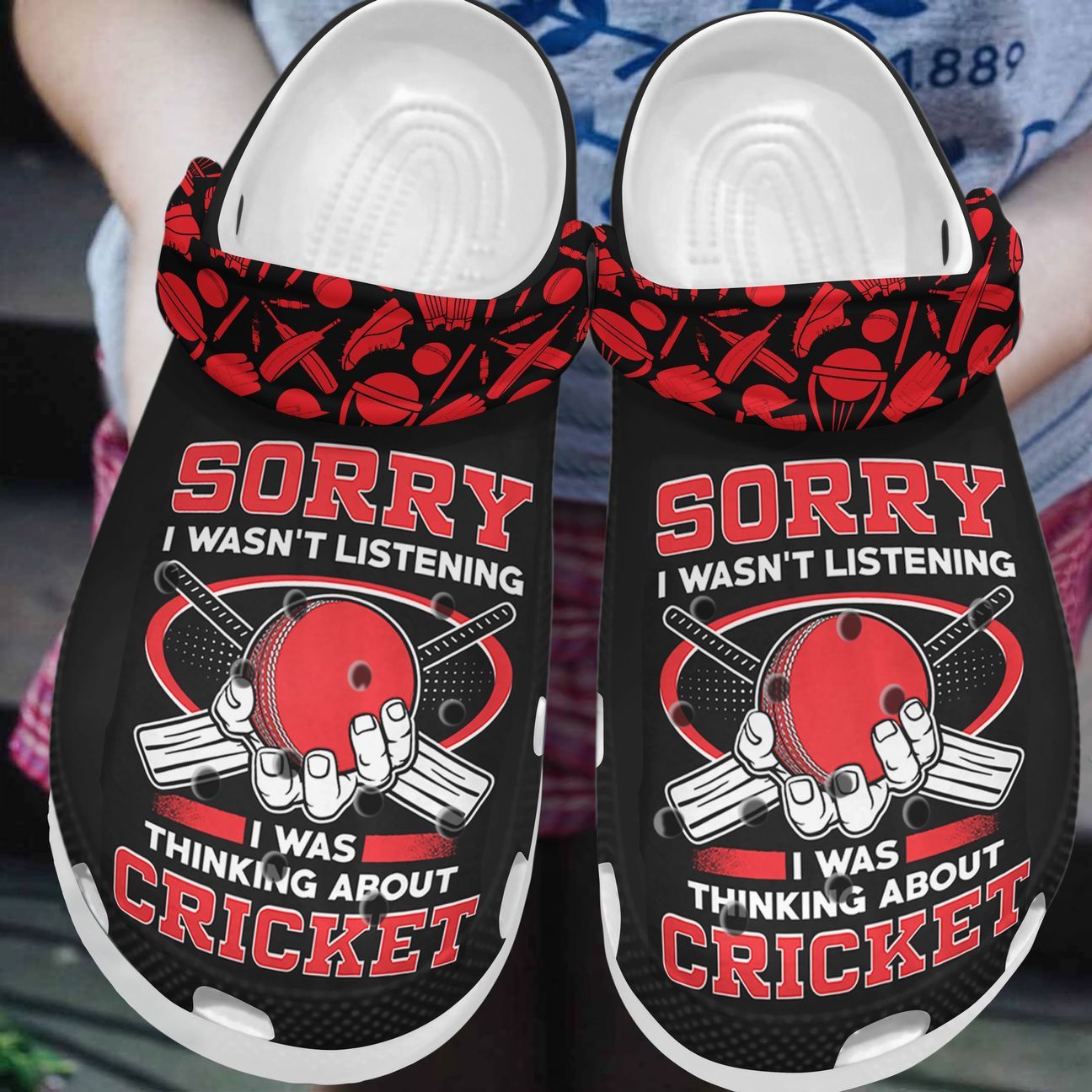 Cricket Personalized Clog, Custom Name, Text, Color, Number Fashion Style For Women, Men, Kid, Print 3D Thinking About Cricket