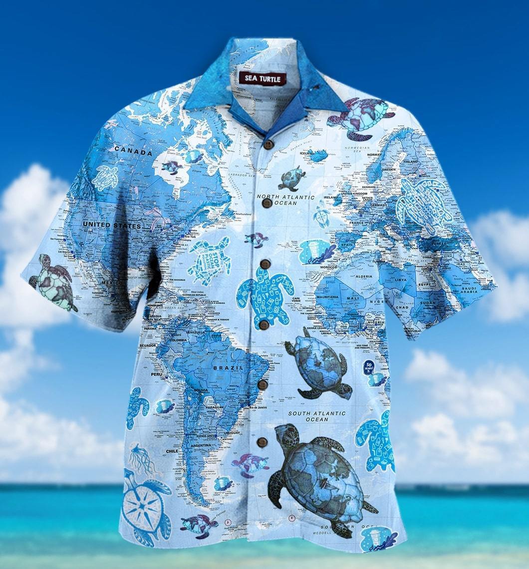 World Map Sea Turtles Hawaiian Shirt | For Men & Women | Adult | Hw1646