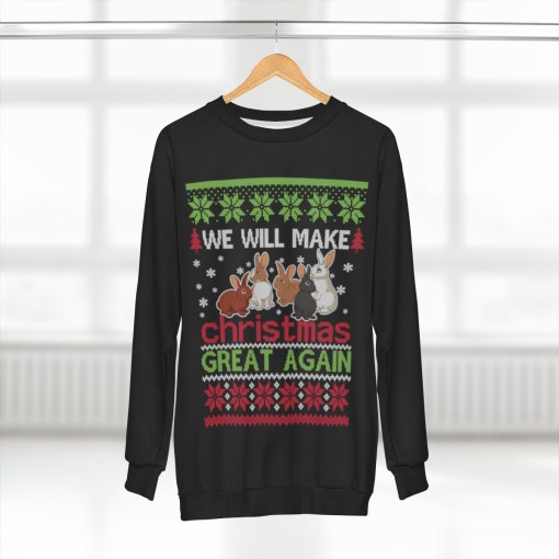 Rabbits Will Make Christmas Great Again – Aop Unisex Sweatshirt