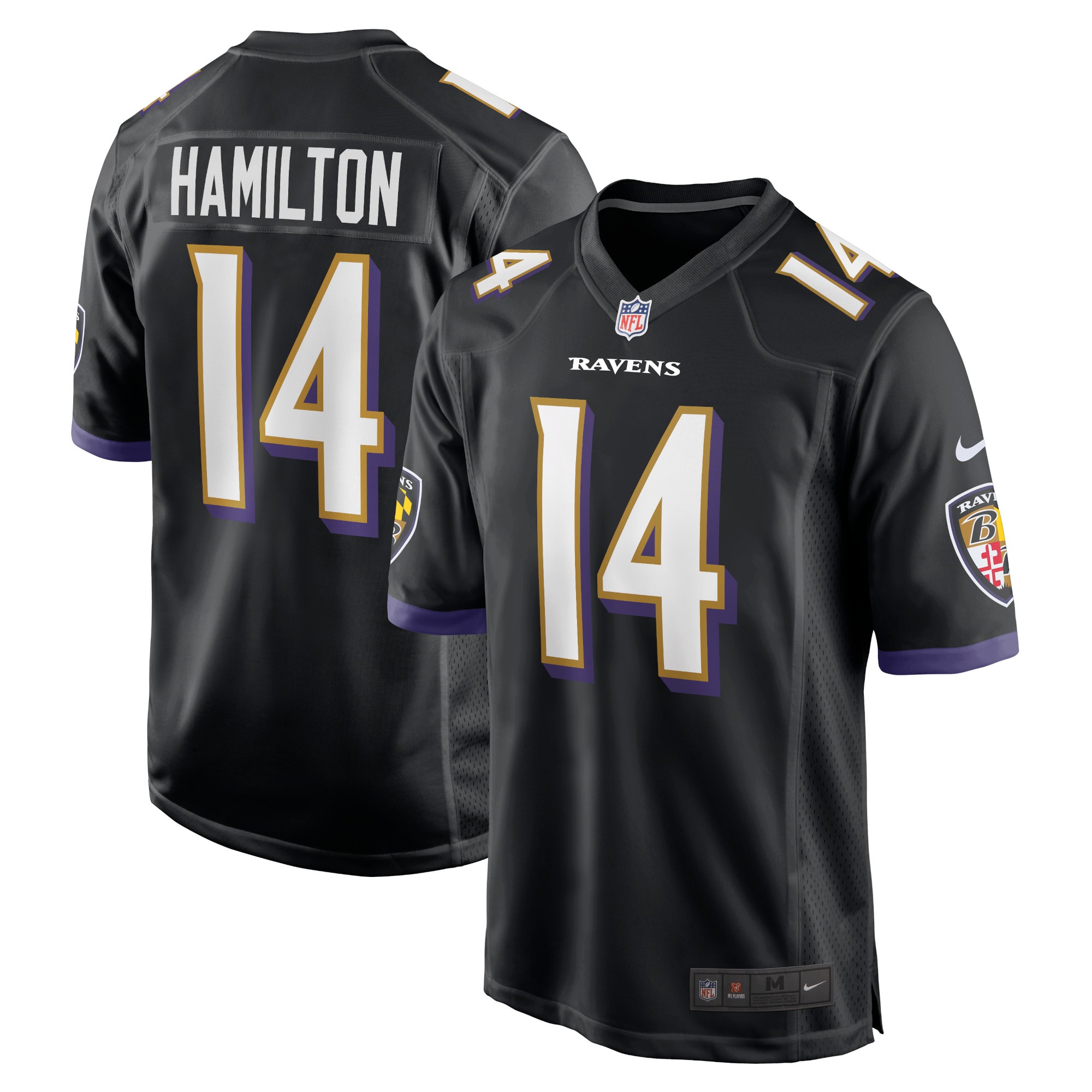 Men’s Baltimore Ravens Kyle Hamilton Black Player Game Jersey