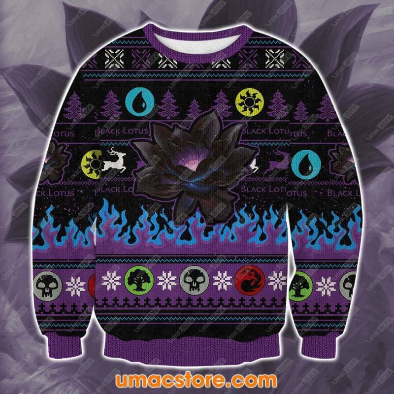 Magic The Gathering Black Lotus 3D Print Ugly Christmas Sweatshirt T-Shirt