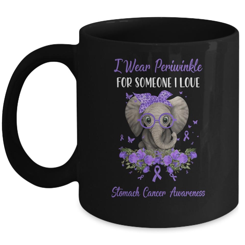 I Wear Periwinkle For Stomach Cancer Awareness Ribbon Elephant Mug