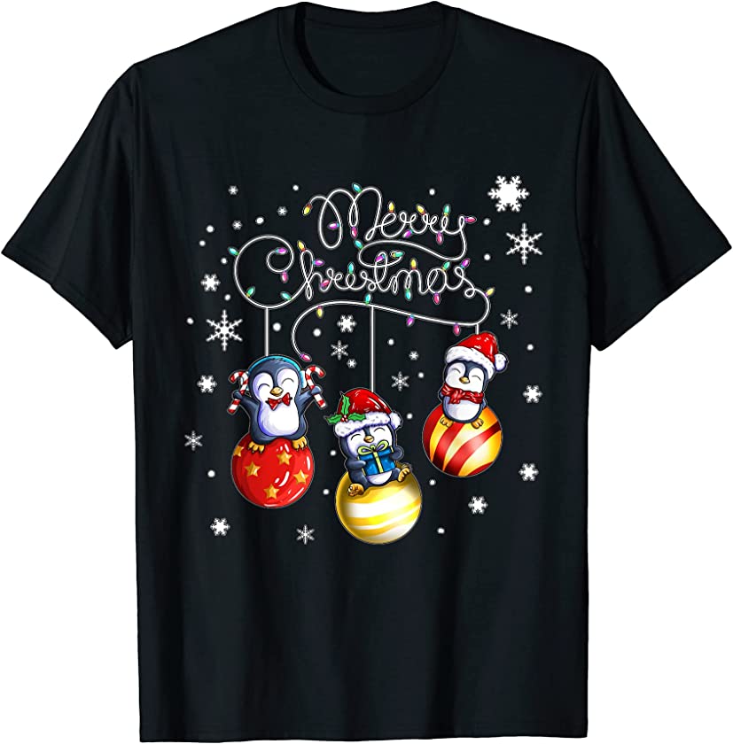 Merry Christmas Penguin Holidays Christmas Balls Xmas T-Shirt