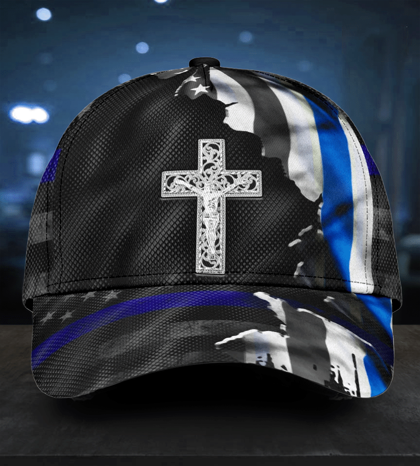 Blue Flag Jesus All Over Print Classic Cap