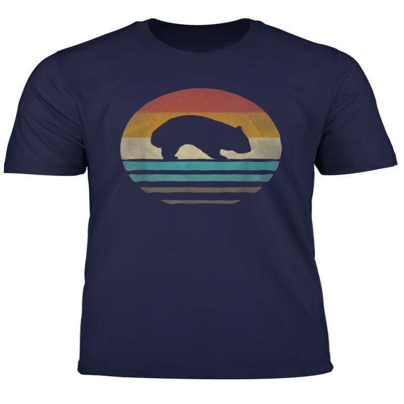 Retro Vintage Sunset Wombat Animal Lover Cute Funny Gift T Shirt