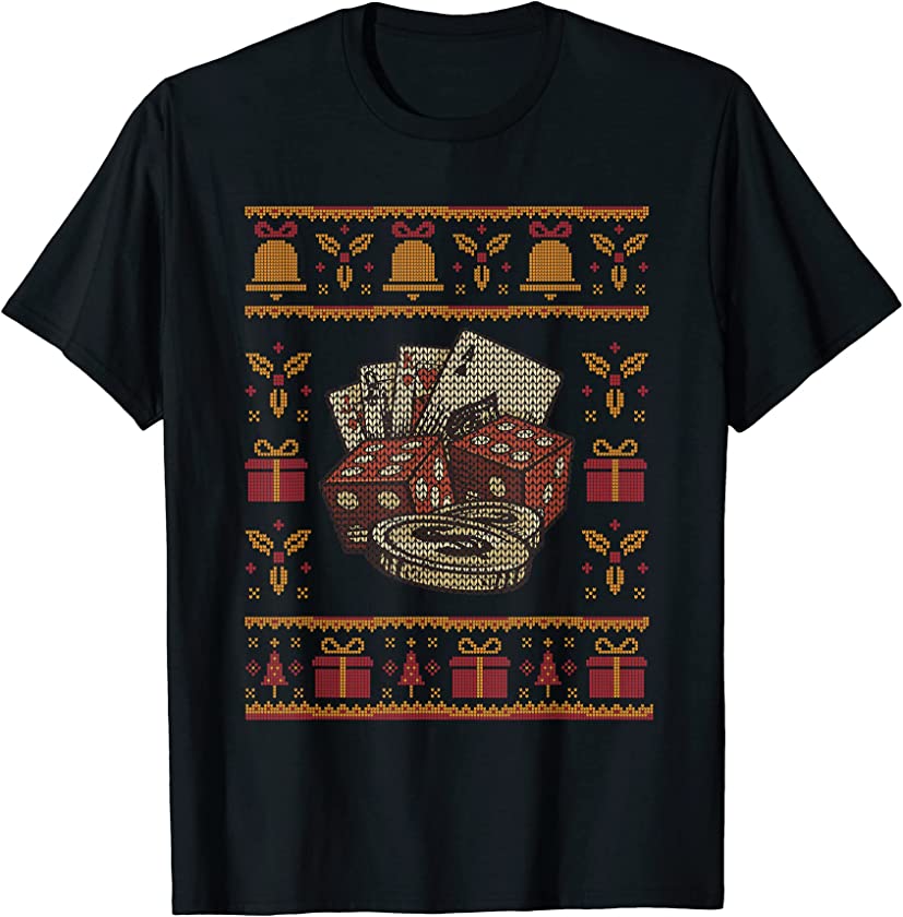 Ugly Christmas Gambling Poker X-Mas Santa Claus New Year T-Shirt