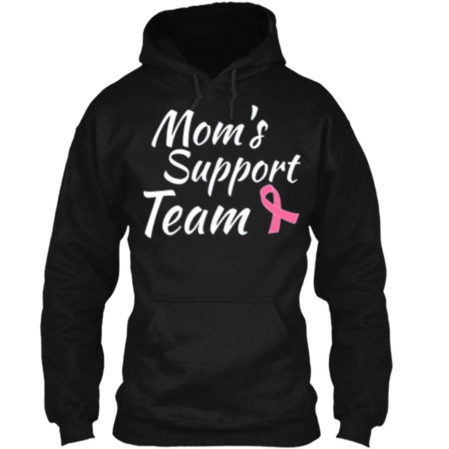 Breast Cancer Shirt Moms Support Team Pullover Hoodie 8 oz