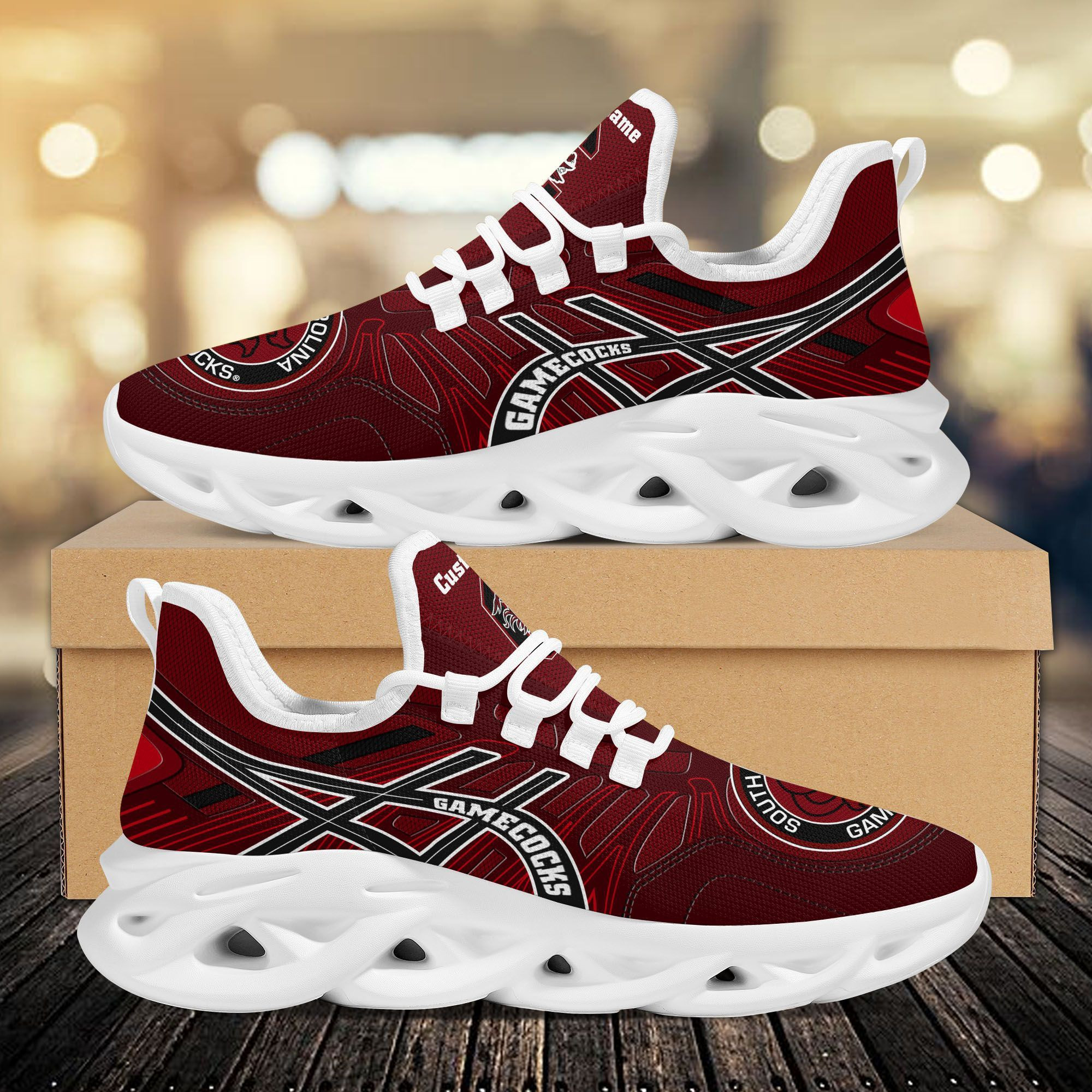 South Carolina Gamecocks Custom Name Sport Max Soul Sneaker Shoes For Fans  University Of South Carolina