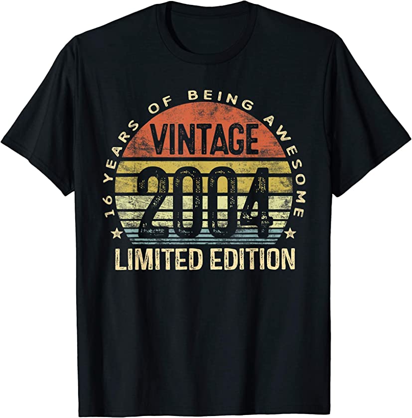 16 Year Old Gifts Vintage 2004 Limited Edition 16th Birthday T-Shirt