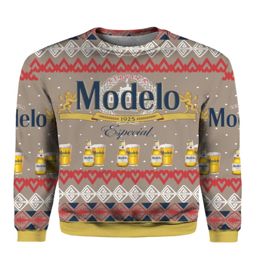 Modelo Especial Beer 3D Print Ugly Christmas Sweater, Hoodie T-Shirt