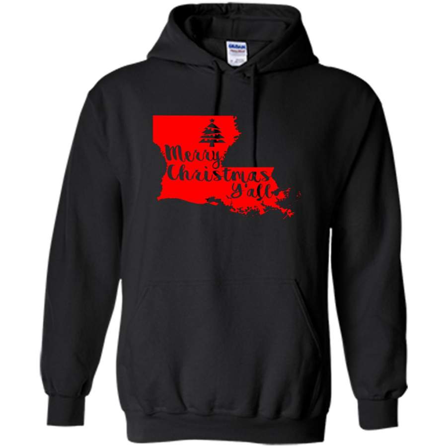 Merry Christmas Y’all Louisiana Lover – Gildan Heavy Blend Hoodie