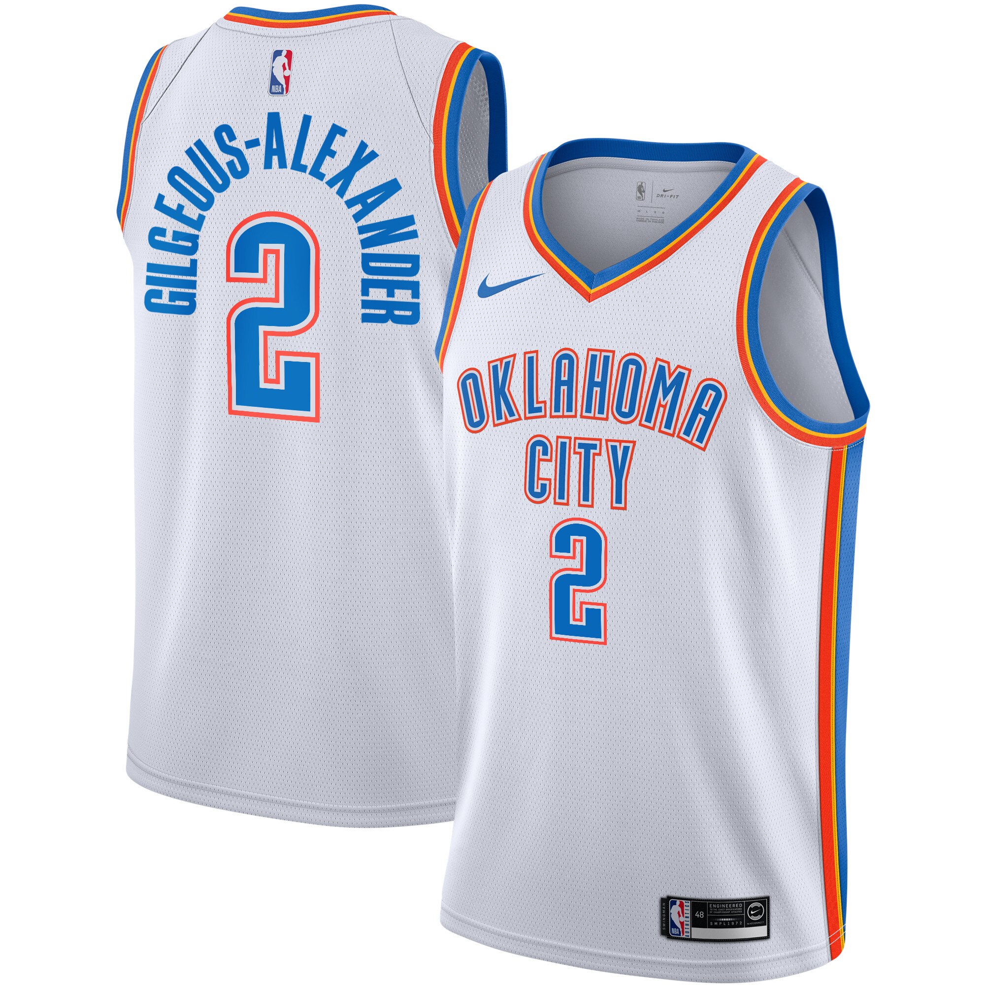 Oklahoma City Thunder Association Edition Swingman Jersey – White – Shai Gilgeous-Alexander – Youth