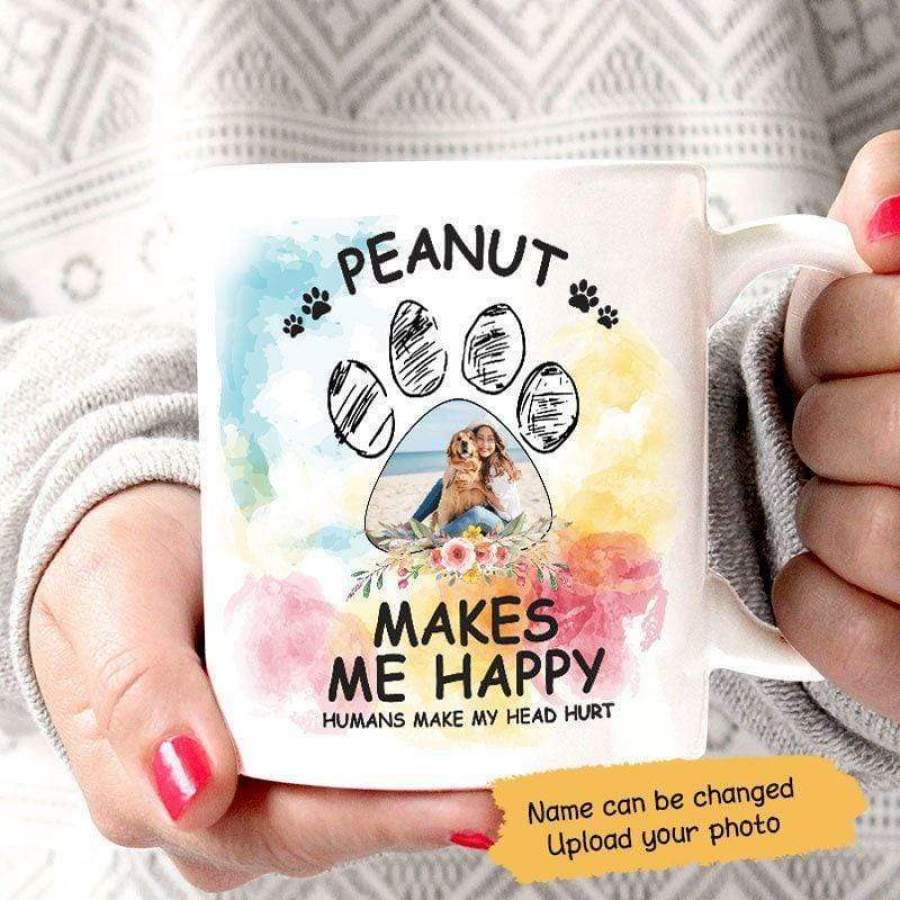 Pet Makes Me Happy Photo – Personalized Mug