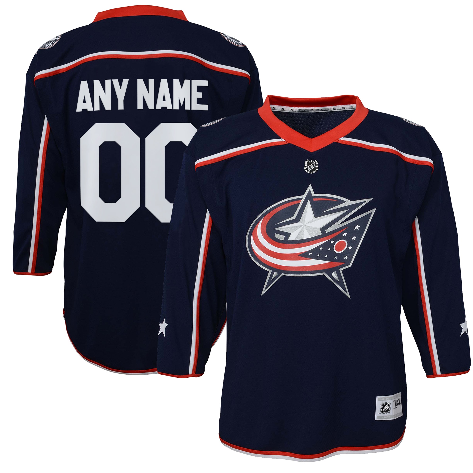 Columbus Blue Jackets Youth Home Replica Custom Jersey – Navy