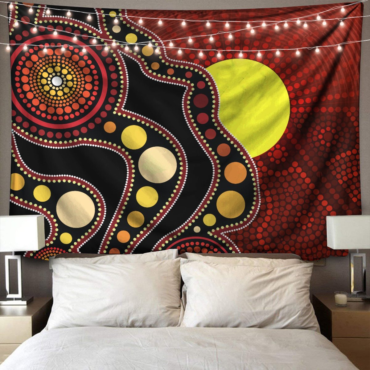 Aboriginal Flag Circle Dot Australia 3D Print Wall Tapestry