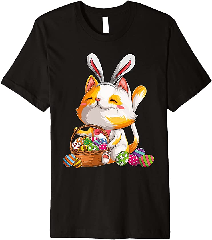 Kawaii Cat Bunny Happy Easter Day Egg Costume Girls kitten Premium T-Shirt