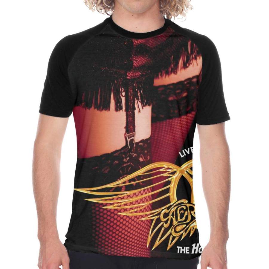 Aerosmith Rockin’ The Joint Men’s T Shirts Fashion Printed Short-Sleeved T-Shirts