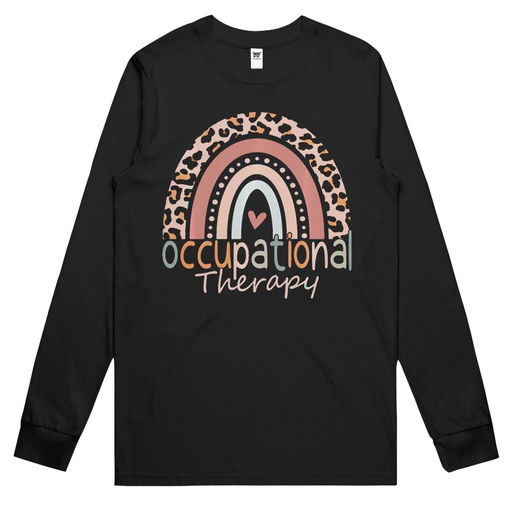 Occupational Therapy Leopard Rainbow – Ot Assistant Long Sleeve T Shirts