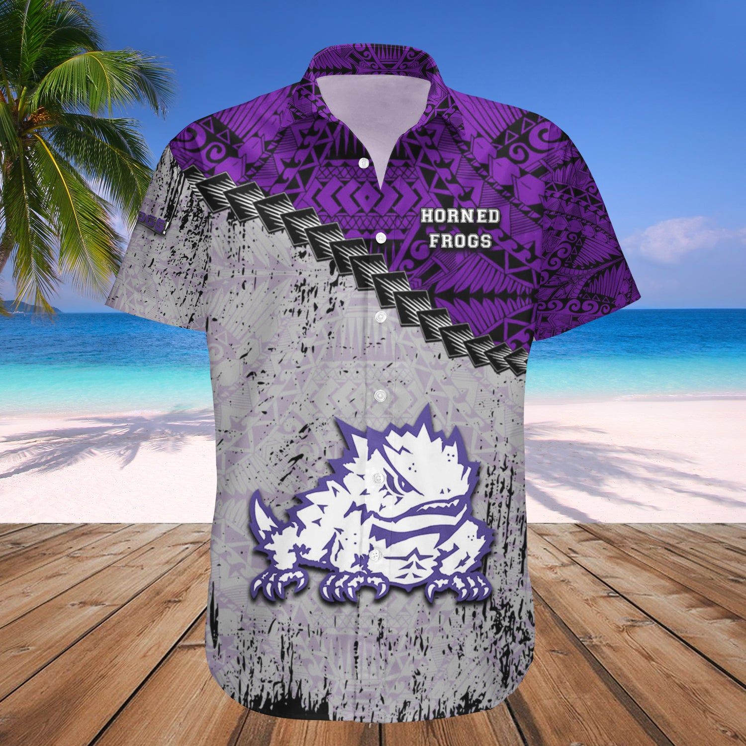 Tcu Horned Frogs Hawaii Shirt Grunge Polynesian Tattoo – NCCA