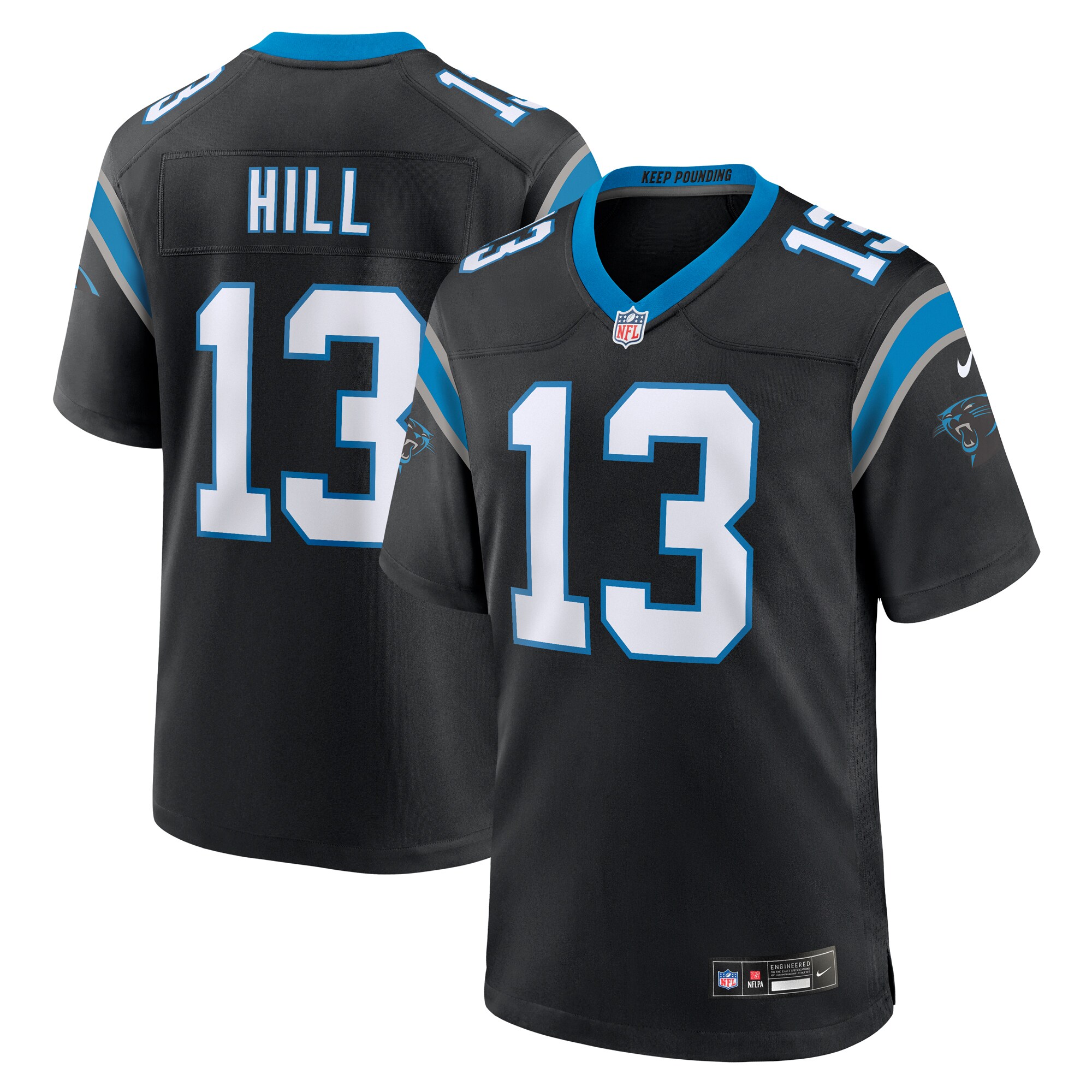 Troy Hill Carolina Panthers Team Game Jersey – Black