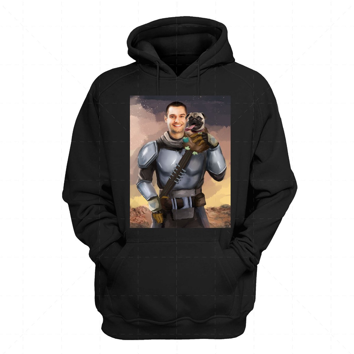 Beska Mandalorian And Pet Custom 2D Hoodie