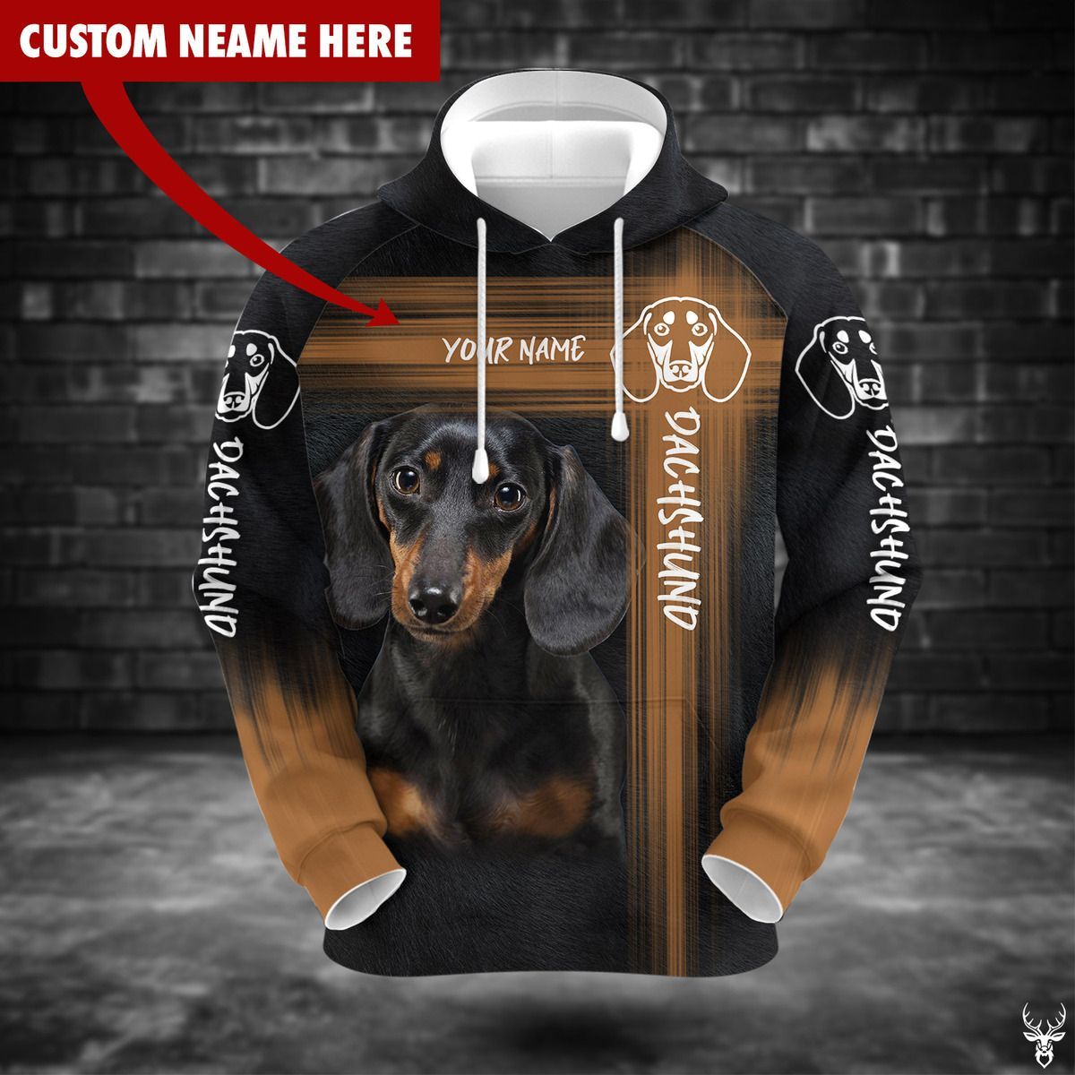 TJJ242009Y03TG DACHSHUND CUSTOM NAME HOODIE PP