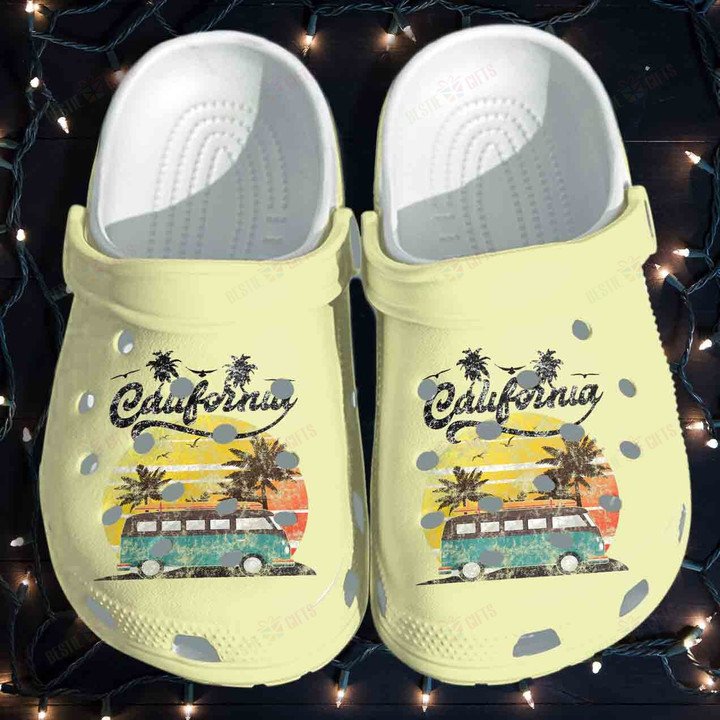 California Beach Summer California Camping Bus Crocs Classic Clogs Shoes