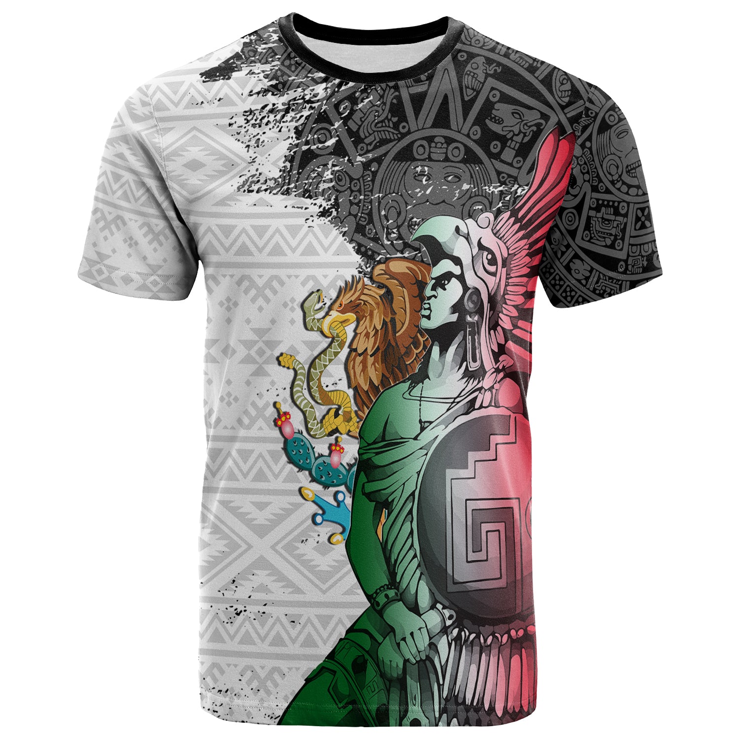 (Custom Personalised) Mexican Tribal Aztec Warriors T Shirt Eagle Warriors Lt7