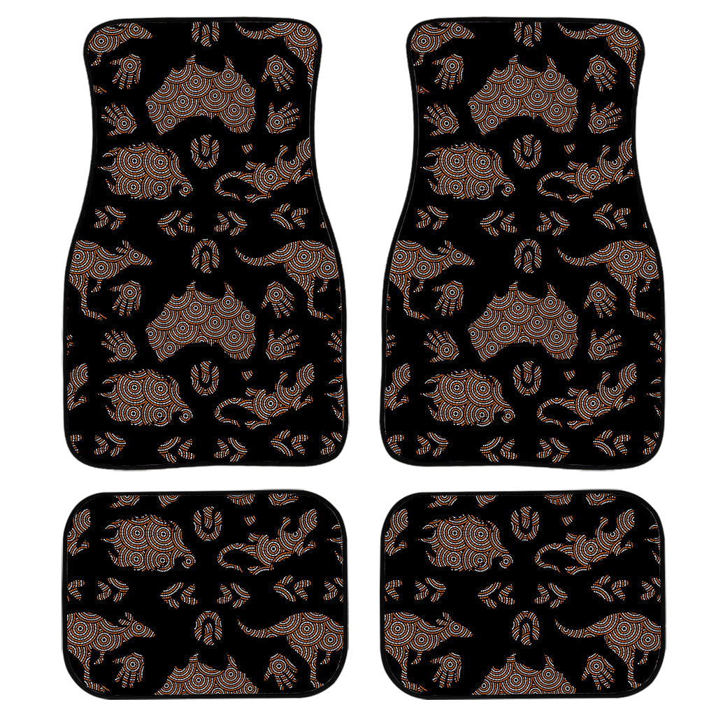 Aboriginal Australian Pattern Print Front And Back Car Floor Mats, Front Car Mat