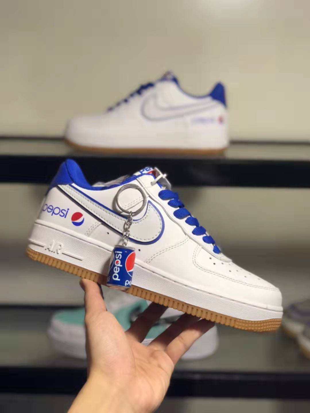 Nike Air Force 1 Low Pepsi White Royal Blue Shoes Sneakers SNK732361684