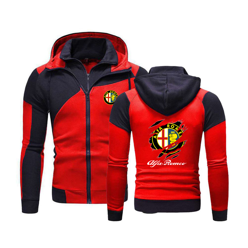 2022 Spring Autumn Men Creative Design Alfa Romeo Jacket Sweatshirt Hoody Fleece Cotton Harajuku Male Clothing Zipper Hoodies alx