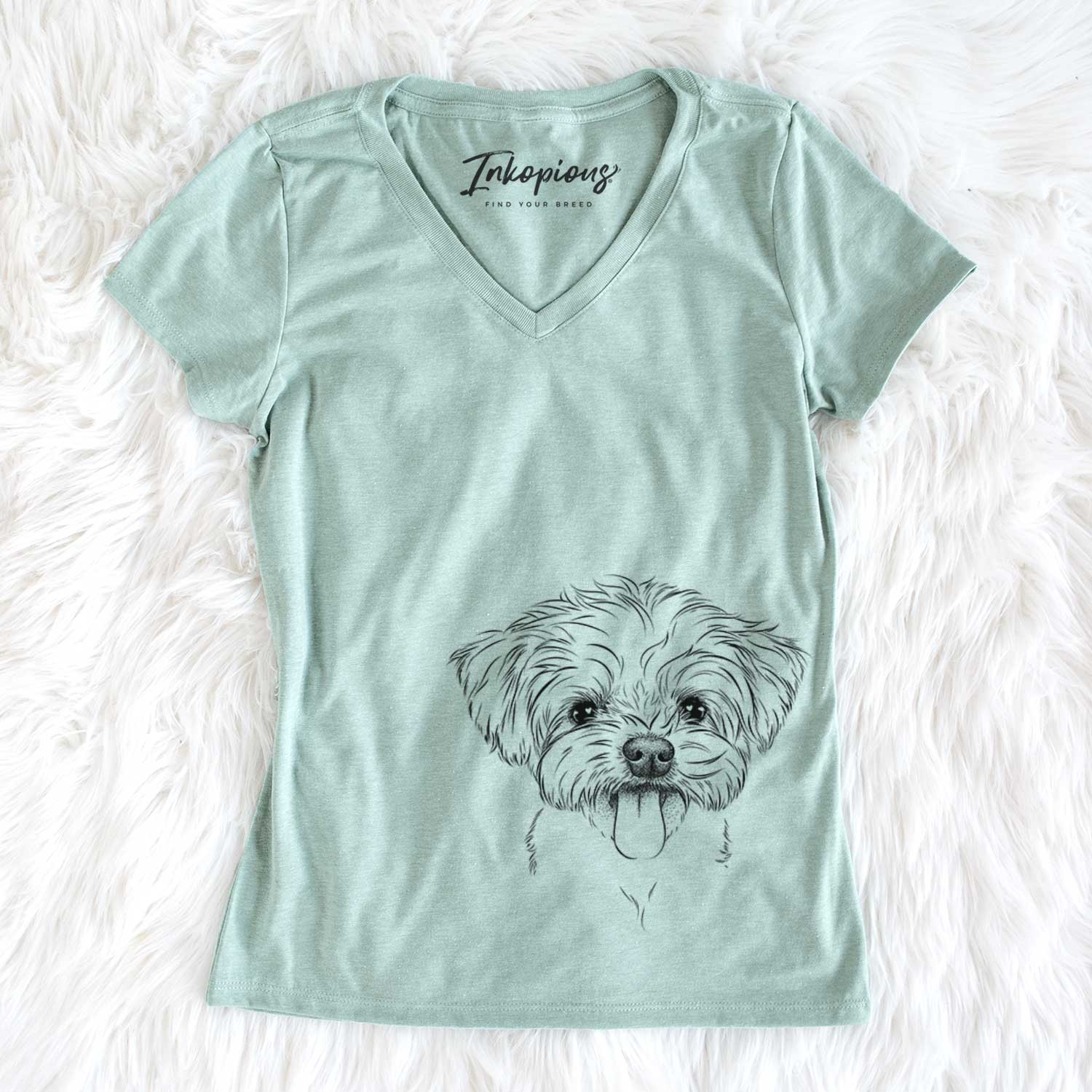 Bare Mochi The Maltese – Women’S V-Neck Shirt
