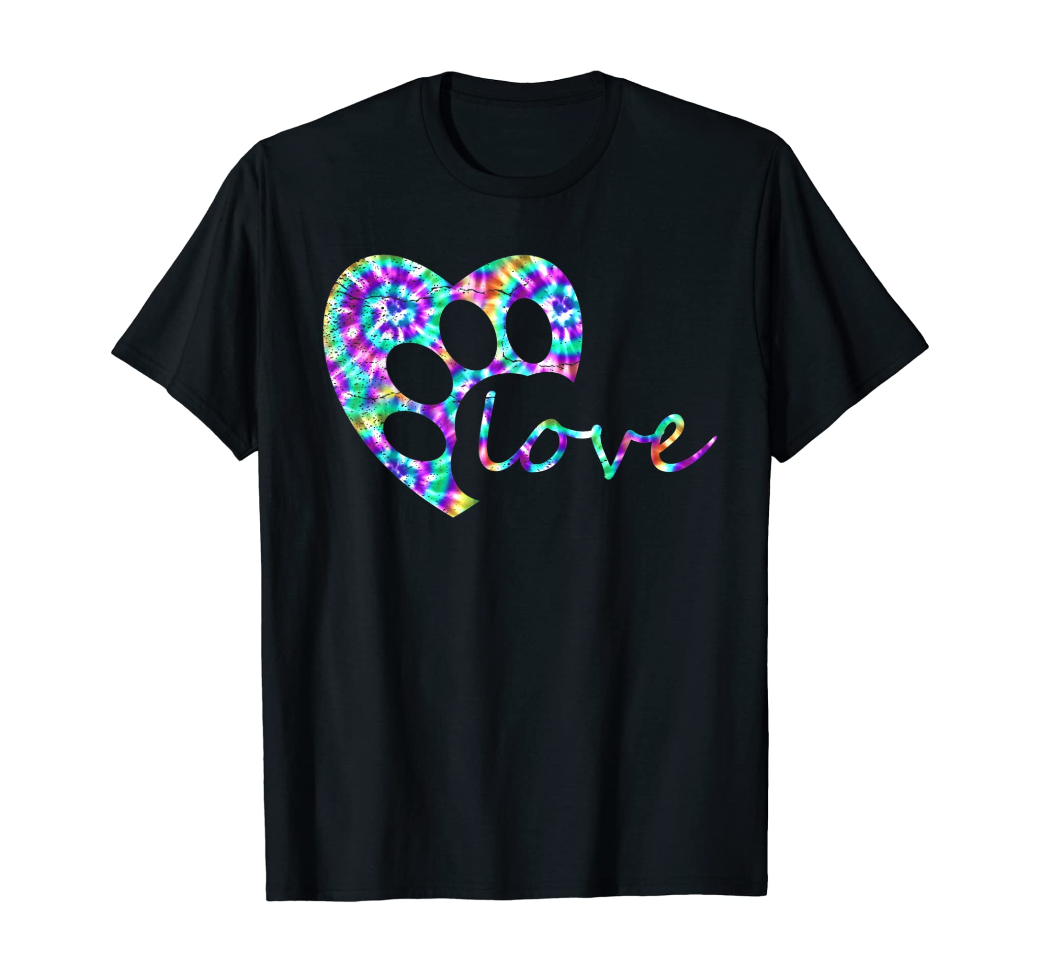 Tie Dye Love Dog Paw Print Animal Paw Dog Lover Owner Shirt