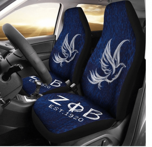 Zeta Phi Beta Est 1920 Dove Symbol Art Blue Car Seat Cover