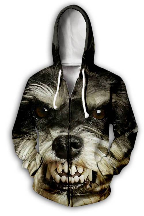 [CITYBARKS] [Zip Hoodie] Animals Dogs Schnauzer