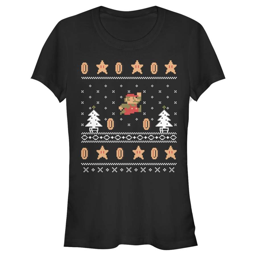 Nintendo Junior’s Ugly Christmas Mario Coin  T Shirt