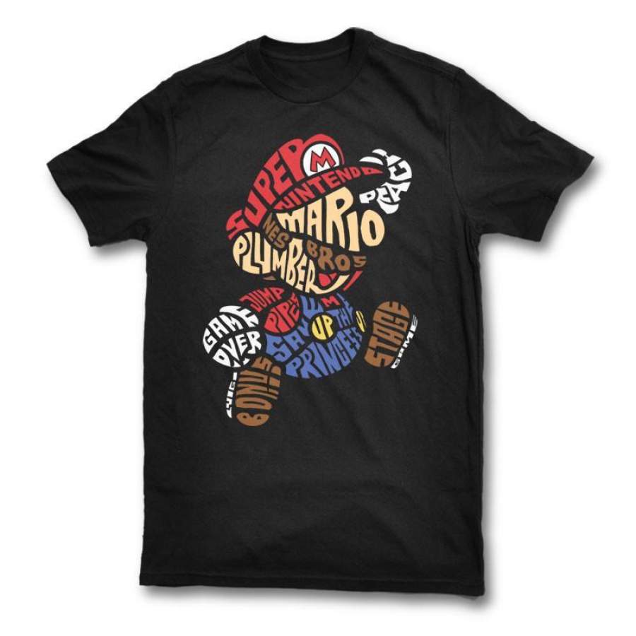 Words Mario Video Game T-Shirt