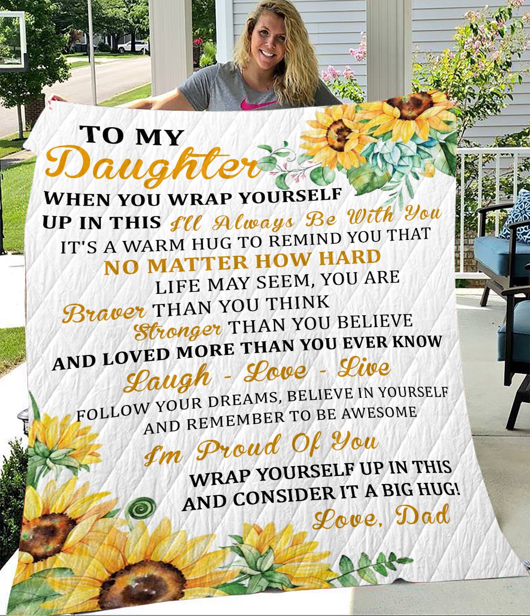 To My Daughter When You Wrap Yourself Up In This Fleece Blanket Gift For Daughter From Dad To Daughter Home Decor Bedding Couch Sofa Soft And Comfy Cozy