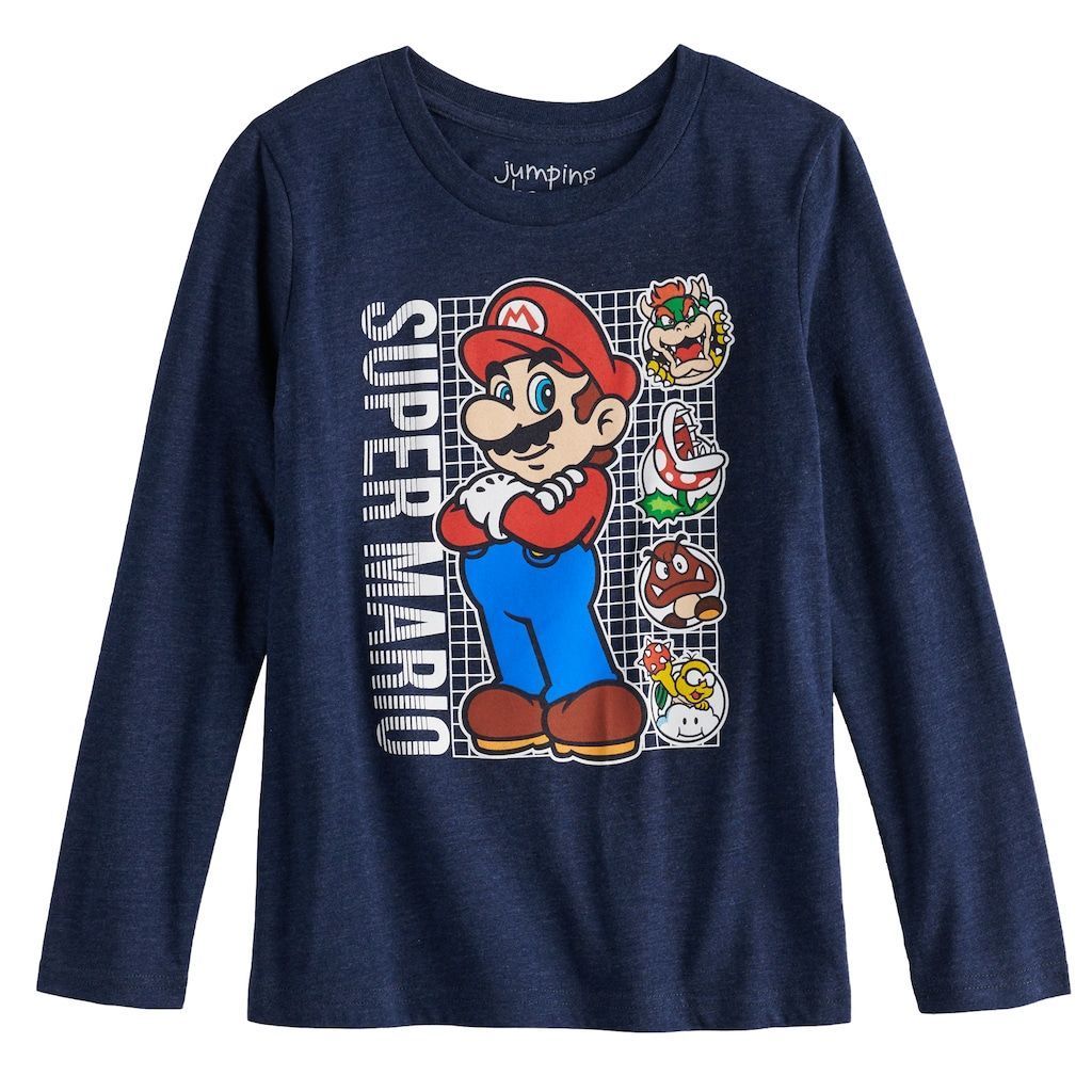 4 12 Jumping Beans Super Mario Bros Graphic Tee Boy S 10 Blue Shirt