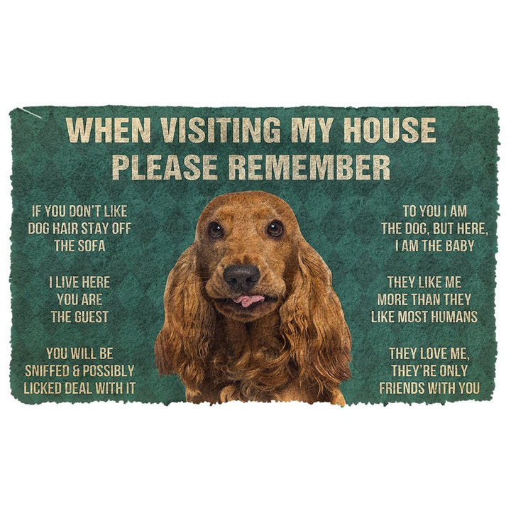 Waybackapparel Please Remember English Cocker Spaniel Dogs House Rules 3D Doormat