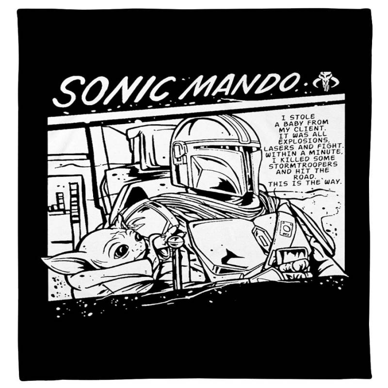 Comic Edition Of Sonic Mando Custom Design Fleece Blanket