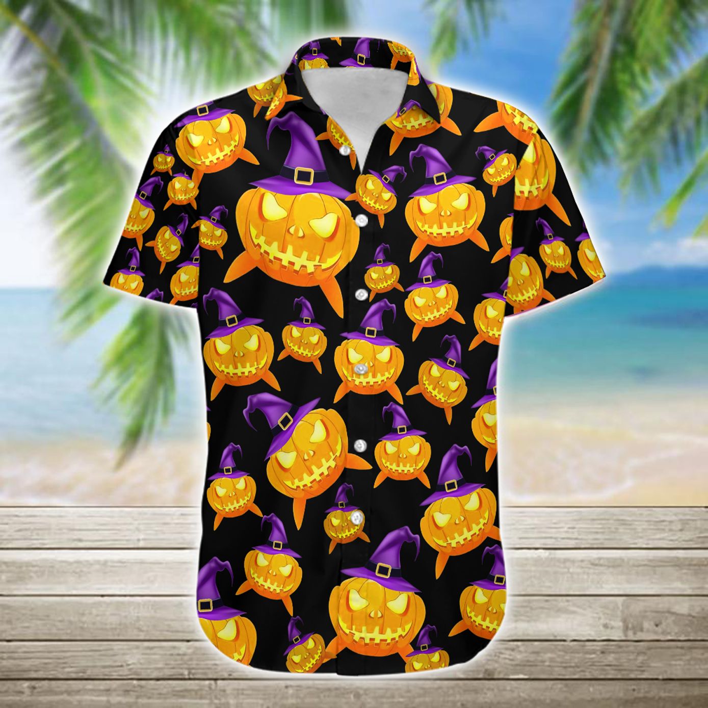 Pumpkin Shark Hawaiian Shirt Ha6556